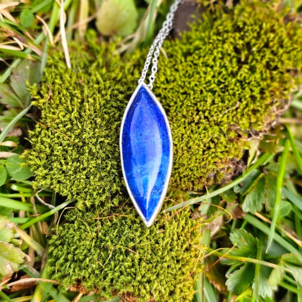 Collier Vintage En Lapis-lazuli Et Cornaline - Bijou Occasion, Pierres Naturelles